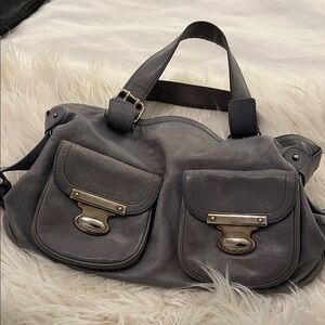 Elegant blue Leather Handbag